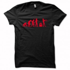 Tee shirt Evolution zombie tombeau  R.I.P rouge/noir mixtes tous ages