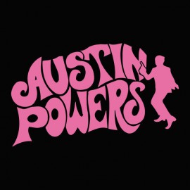 Tee shirt Austin Powers rose/noir