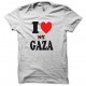 Tee shirt I love gaza ny barré blanc
