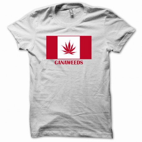 Tee shirt drapeau canada cannabis canaweed blanc