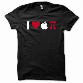 Tee shirt I love apple Pi noir