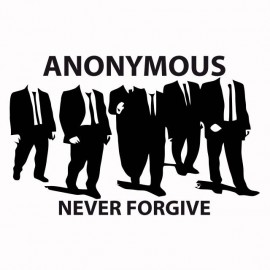 Tee shirt hacktivistes Anonymous never forgive blanc