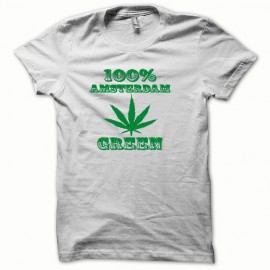 Tee shirt Marijuana Hemp Amsterdam vert/blanc