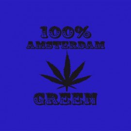 Tee shirt Marijuana Hemp Amsterdam noir/bleu royal