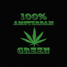 Tee shirt Marijuana Hemp Amsterdam vert/noir