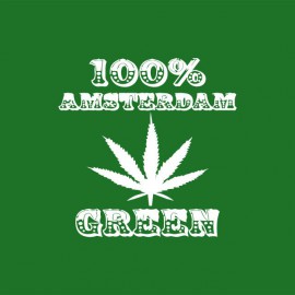 Tee shirt Marijuana Hemp Amsterdam blanc/vert bouteille