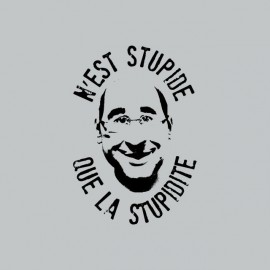 Tee shirt humour parodie Forrest Gump Hollande stupidité gris