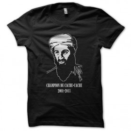 Tee shirt Oussama ben Laden dead champion de cache-cache 2001 2011 noir