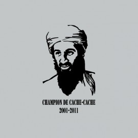Tee shirt Oussama ben Laden dead champion de cache-cache 2001 2011 gris