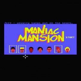 Tee shirt Maniac Mansion oldies noir