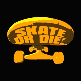 Tee shirt Skate SK8 or Die front nose noir