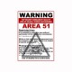 Tee shirt  Area 51 warning blanc