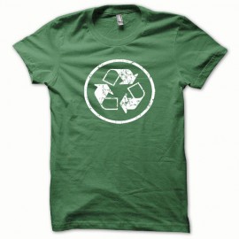 Tee shirt Recycled blanc/vert bouteille