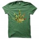 Tee shirt weed flower inside leaf vert