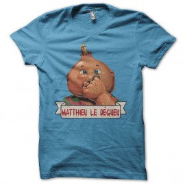 Tee shirt Les Crados Matthieu le Dégueu turquoise