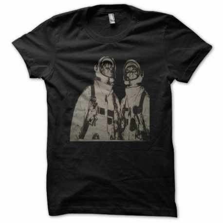 Tee shirt  chats astronautes noir