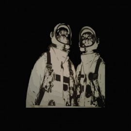 Tee shirt  chats astronautes noir