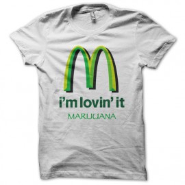 Tee shirt Mac Donald parodie Marijuana blanc