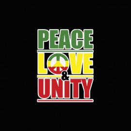 Tee shirt Peace love & unity noir