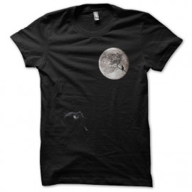Tee shirt Chat on the moon noir