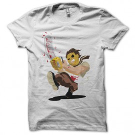 Tee shirt Massacre à  la tronçonneuse Leatherface cartoon blanc
