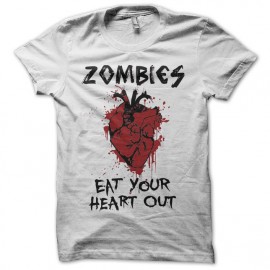 Tee shirt Zombies eat your heart out blanc
