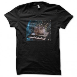 Tee shirt space cats, chats de l'espace noir