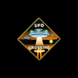 Tee shirt UFO Crossing noir