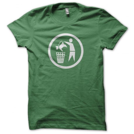 Tee shirt anti Chien poubelle à chien vert
