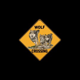 Tee shirt panneau Wolf Crossing noir