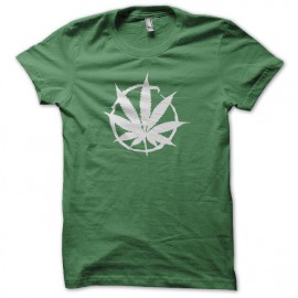 Tee shirt tampon cannabis vert