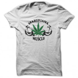 Tee shirt Marijuana Muscle blanc