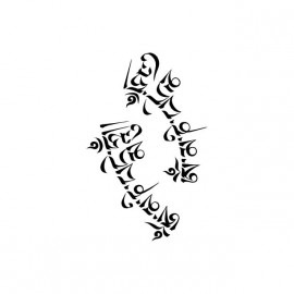 Tee shirt tatouage calligraphie tibétaine blanc