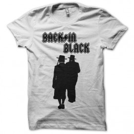 Tee shirt Back in Black parodie rabbins blanc