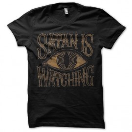 T shirt Satan is watching Black