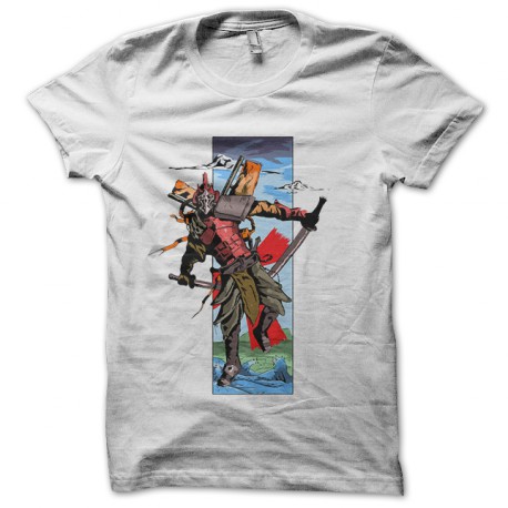 T shirt comic style samurai fanart white