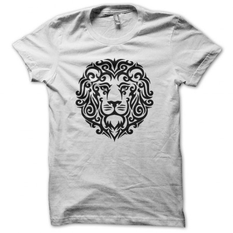 Tee shirt Lion tattoo tribal artwork blanc