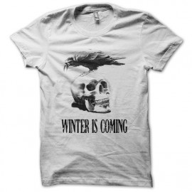 Tee shirt Winter is coming Corbeau sur crâne blanc