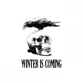 Tee shirt Winter is coming Corbeau sur crâne blanc