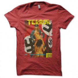 Tee shirt Terror Hitlers Tweelingen cover vintage rouge