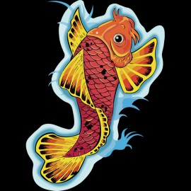 T shirt Tattoo goldfish artwork black