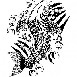 T shirt japanese koi fish tattoo white