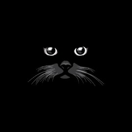 Tee shirt éléments du visage d'un chat noir