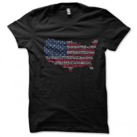 T shirt USA main cities flag fanart black