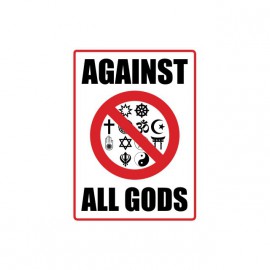 Tee shirt anti religions Against All Gods blanc