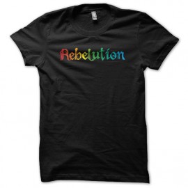 Tee shirt Rebelution arc en ciel noir