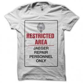 T shirt Restricted area Jaeger repair artwork white