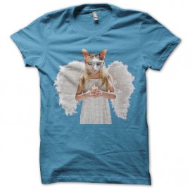 T shirt Angel Cat Blue