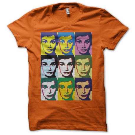 Tee shirt Audrey Hepburn pop art orange