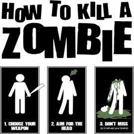 T Shirt how to kill zombie white